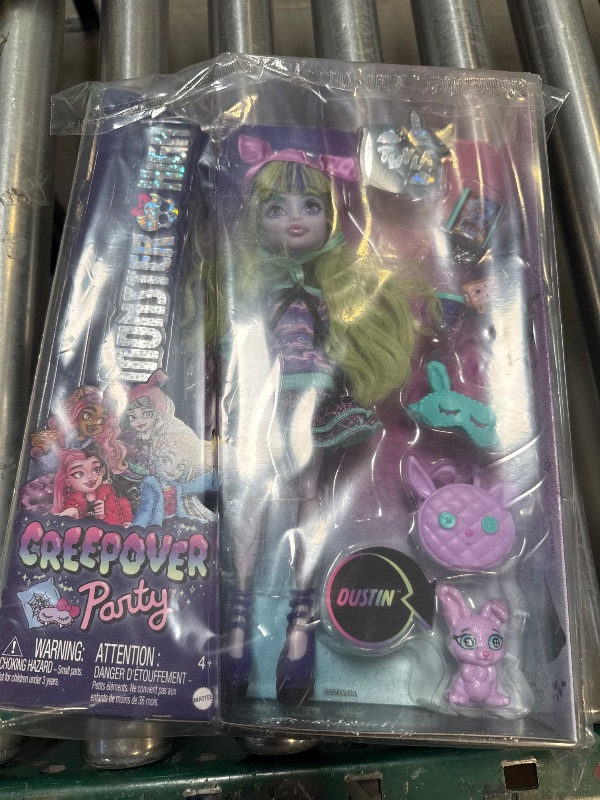 Photo 1 of Monster High Creepover Party Doll, Twyla with Pet Bunny Dustin, Sleepover Clothes & Accessories like Hoodie, Book & Backpack