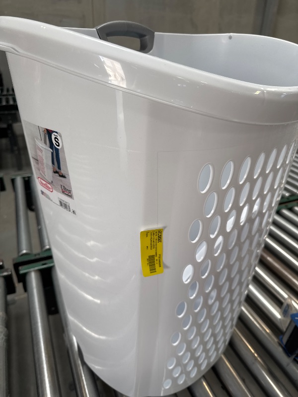 Photo 1 of Sterilite 208377 28.38 in. Ultra Wheeled Hamper White -