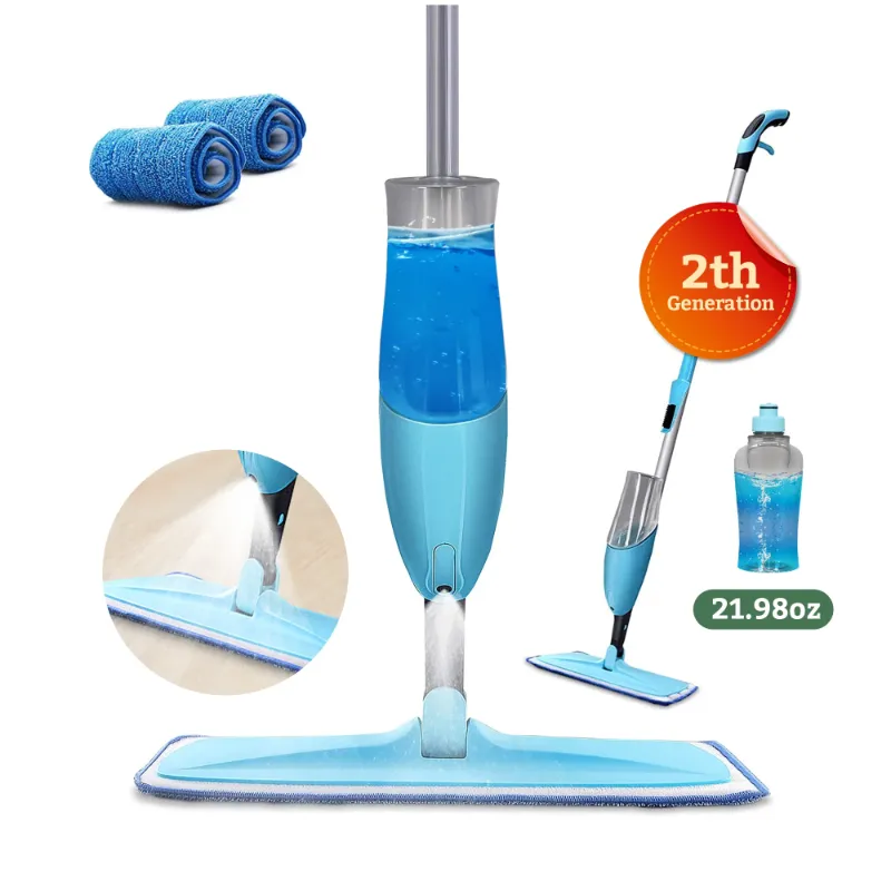 Photo 1 of Eyliden Upgraded Spray Mops for Hardwood Floor Cleaning, 2 Reusable Refills, 22oz Refillable Bottle, Blue