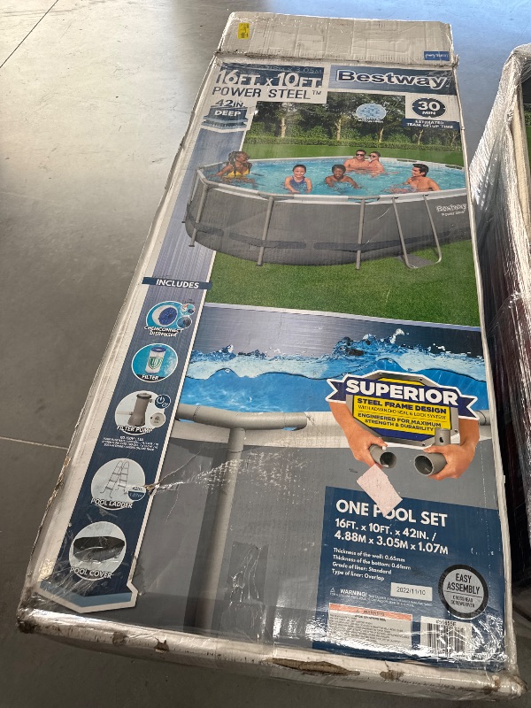 Photo 1 of Bestway Power Steel 16x10x3.5 Foot Metal Above Ground Swimming Pool Set W/ Pump
