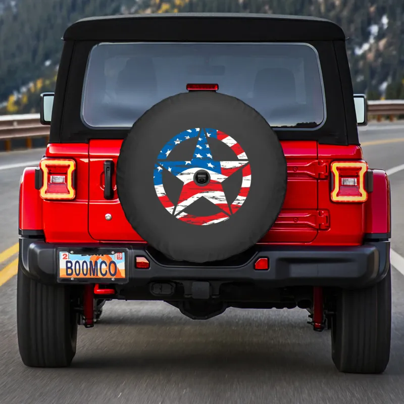 Photo 1 of Boomerang - Soft JL Tire Cover for Jeep JL Wrangler - Distressed Star - American Flag