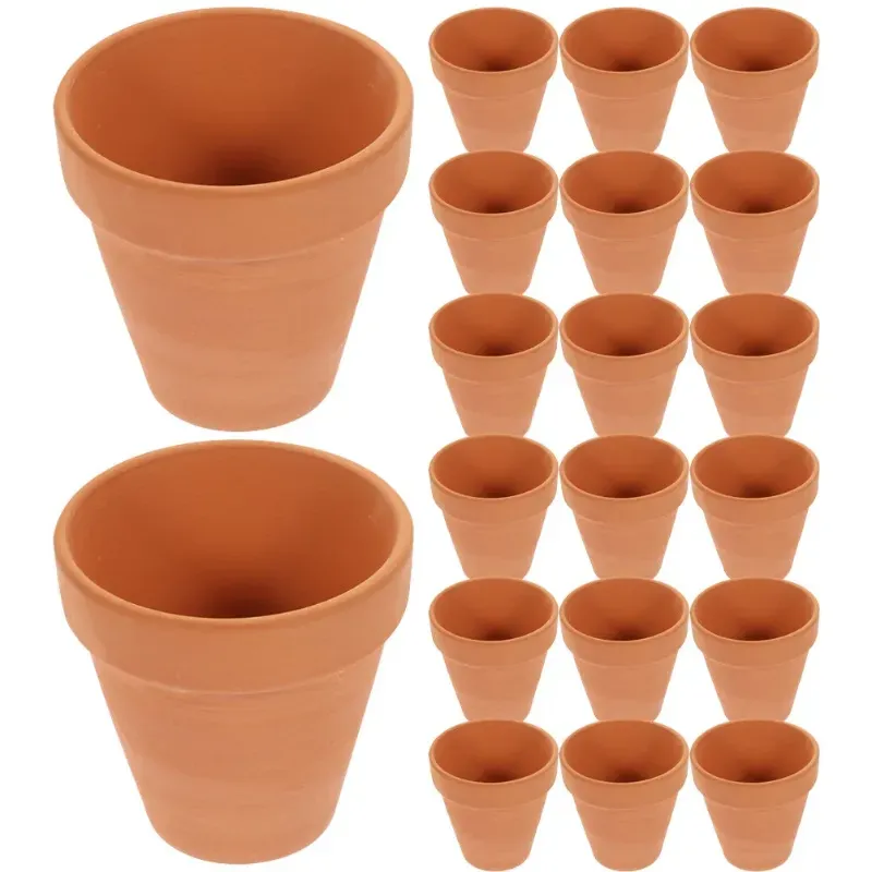 Photo 1 of 20pcs Mini Terracotta Pots with Drainage Holes Succulent Cactus Nursery Planter