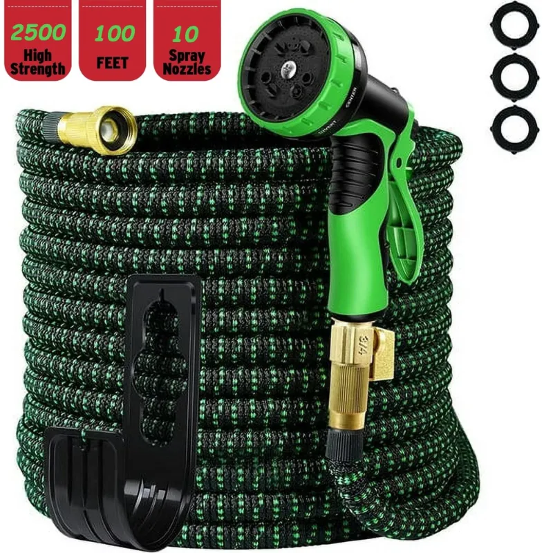 Photo 1 of 100ft Expandable Garden Hose Lightweight Flexible Water Hoses Green
