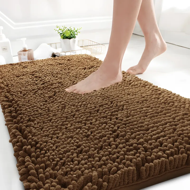 Photo 1 of Chenille Bathroom Rug, Coffee