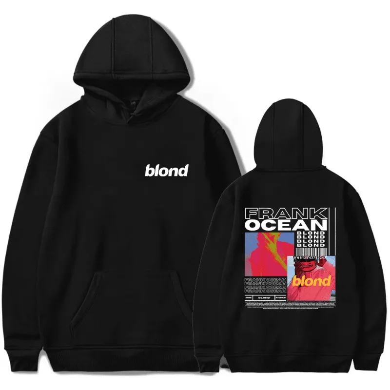 Photo 1 of Frank Ocean Merch Hoodies Blond Blonde Album Cover Hoodie Fashion Hip Hop Rapper Men Women Pullover Sweatshirt Streetwear Long Sleeve 
