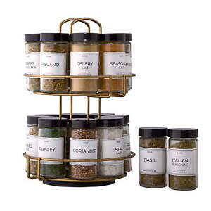 Photo 1 of Kamenstein 16 Can Gold Wire Countertop Spice Rack, 11 in.