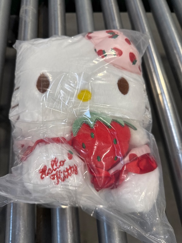 Photo 1 of New Sanrio Kawaii Hello Kitty Strawberry Plush Toy Kt Cat Doll Girl Room Decoration Sleeping Throw Pillow Kids Xmas Gift
