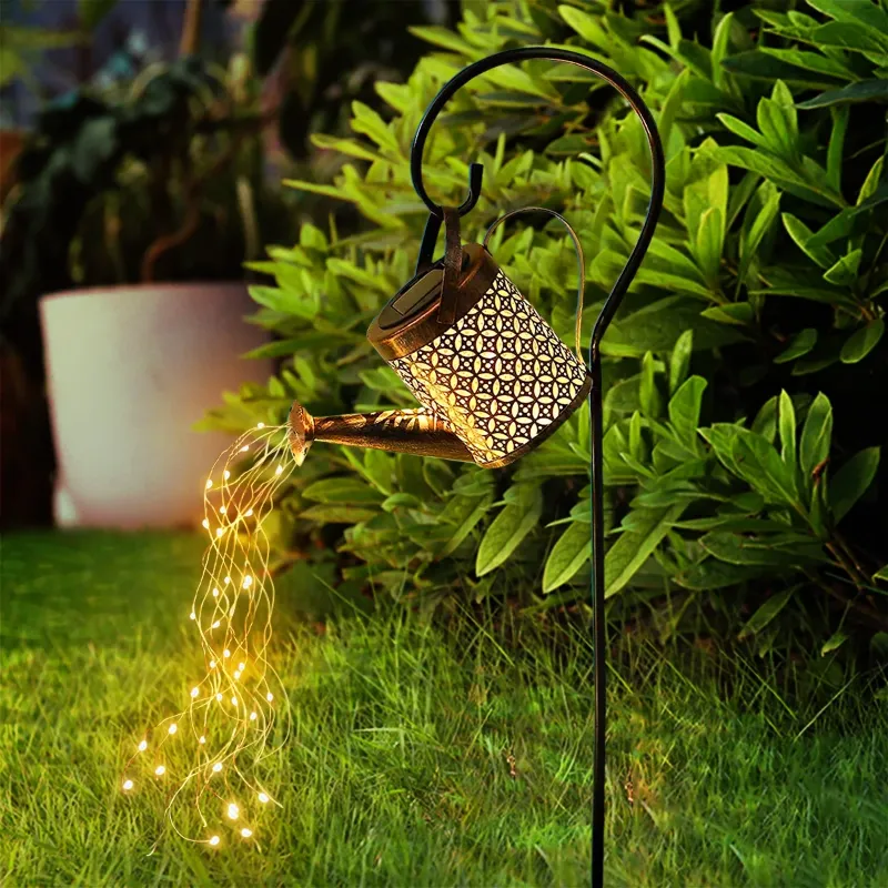 Photo 1 of TiokMc Watering can with Lights,Large Solar Lanterns Outdoor Hanging Waterproof,Decorative Retro Metal Solar Lights