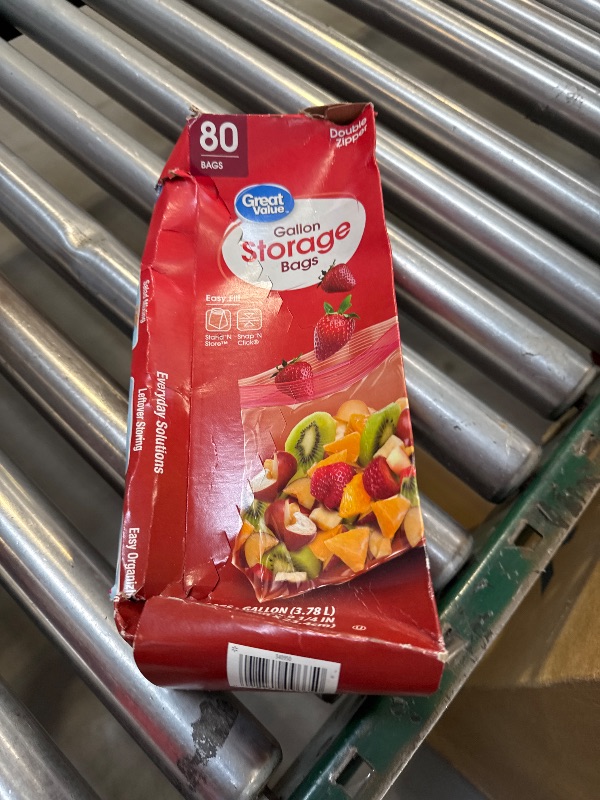 Photo 1 of Great Value Double Zipper Storage Bags, Size Gallon - 80 pack