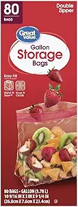 Photo 1 of Great Value Double Zipper Storage Bags, Size Gallon - 80 pack