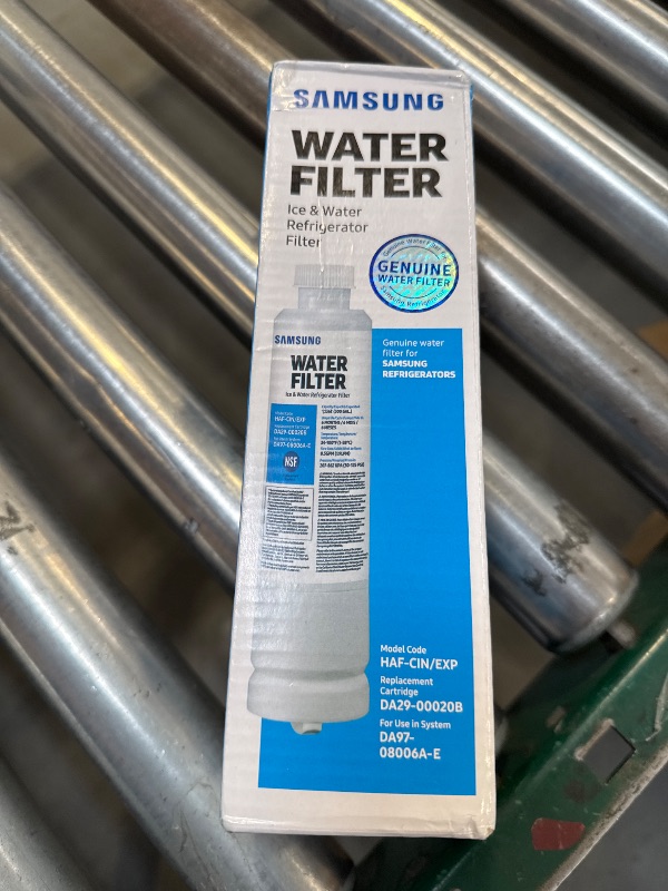 Photo 1 of SAMSUNG Genuine Filter for Refrigerator Water and Ice, Carbon Block Filtration for Clean, Clear Drinking Water, 6-Month Life, HAF-CIN/EXP, 1 Pack