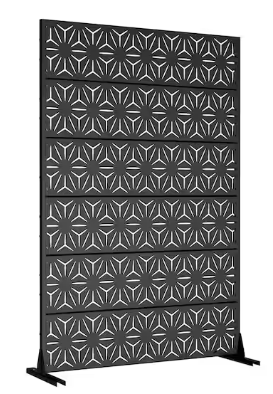 Photo 1 of 46.8 in. W x 71.37 in. H White Galvanized Sheet Outdoor Private Screen Decorative Art Panel


