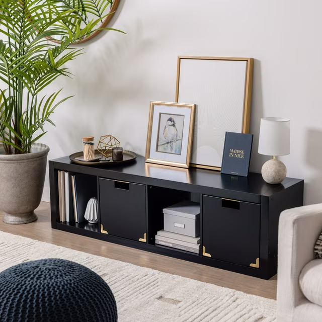 Photo 1 of Better Homes & Gardens 4 Cube Vertical Storage Organizer, Solid Black