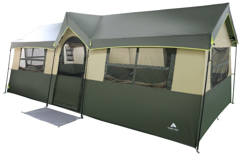 Photo 1 of Ozark Trail Hazel Creek 12 Person 3-Room Cabin Tent 20 X 9 X 84 Green
