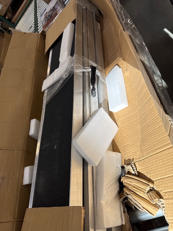 Photo 1 of Portable Wheelchair Ramp 120 in. x 29 in. x 3 in. Non-Slip Aluminum Folding Threshold Ramp 800 lbs. Scooter Ramp 10 ft.


