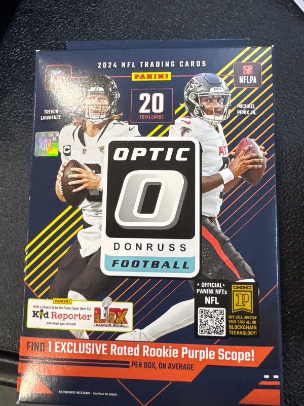 Photo 1 of 2024 Panini Donruss Optic NFL Football Trading Cards Hanger Box (Factory Sealed)
