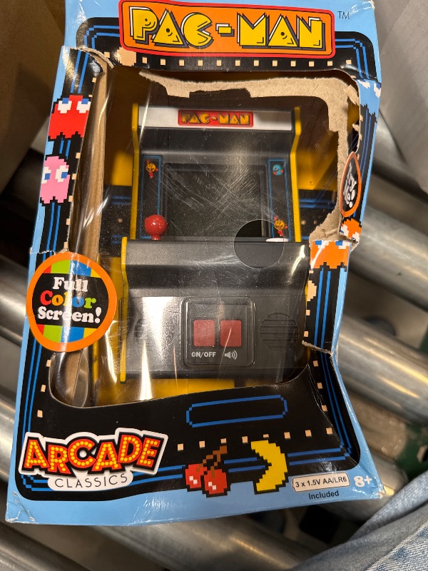Photo 1 of Arcade Classics Pac-Man - Retro Mini Arcade Game, Full Color Screen, Classic Handheld Electronic Game Console, 90s Toy, Great Gift for Kids 8+