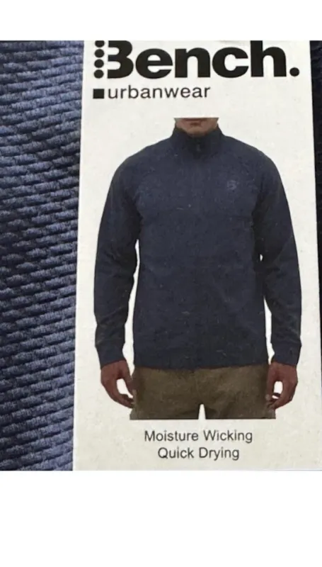 Photo 1 of Bench Men's Urbanwear Moisture Wicking Full Zip Knit Jacket, Blue, Size XL