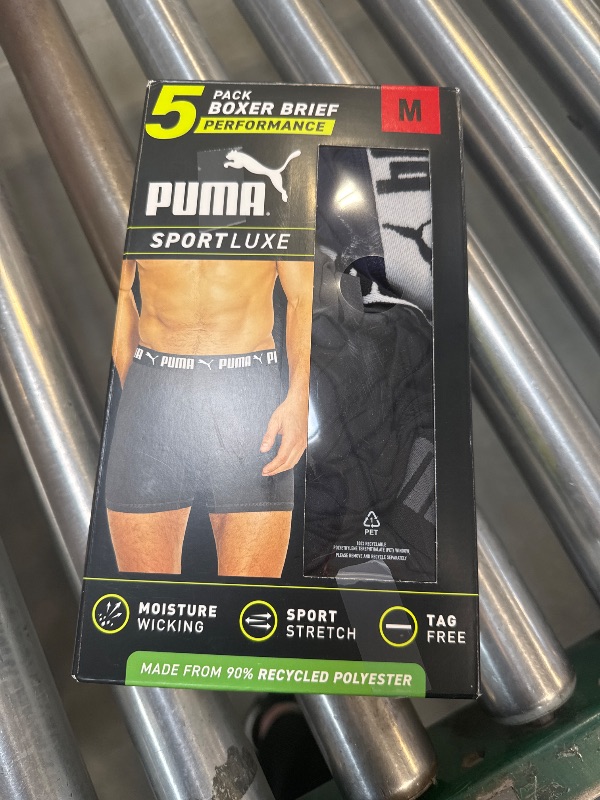 Photo 1 of Puma Men's Microfiber Boxer Brief, 5-pack (Medium, Black / Grey / Blue)