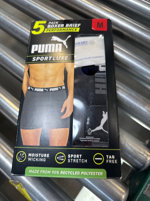 Photo 1 of Puma Men's Microfiber Boxer Brief, 5-pack (Medium, Black / Grey / Blue)