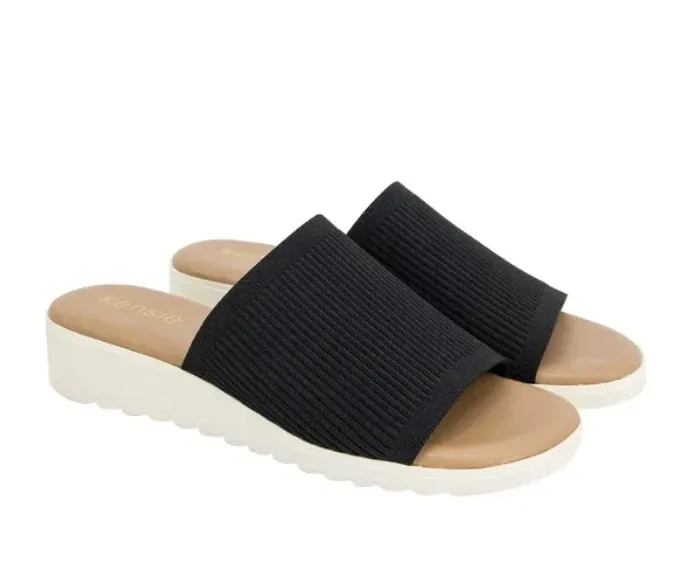 Photo 1 of Kensie Women's Size 8 Knit Slip On Sandals, Black
