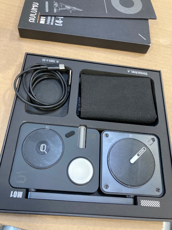 Photo 1 of Aulumu MagSafe-Compatible Wireless Charging Stand/Pad | M01 4-in-1 Wireless Charging Station | Qi2 Certified 15W Collapsible Magnetic Wireless Charger for iPhone 16 &Apple Watch/AirPods
