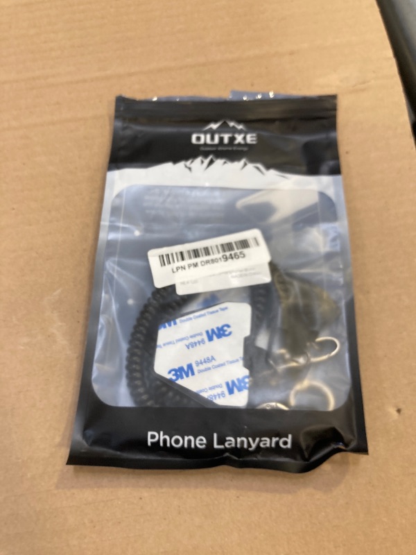Photo 1 of OUTXE Phone Lanyard Tether with 4 Patch- 2× Phone Tether, 4× Phone Patch, Compatible with Smartphone- Black