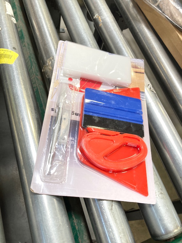 Photo 1 of Wallpaper Smoothing Tool Kit, Multi-Function 15 Pcs Smoother Tools Set for Contact Paper Peel and Stick Wallpaper Car Wrap Vinyl Window Tint Glass Film Wallpaper Glue Adhesive Brush Tray Roller Knife