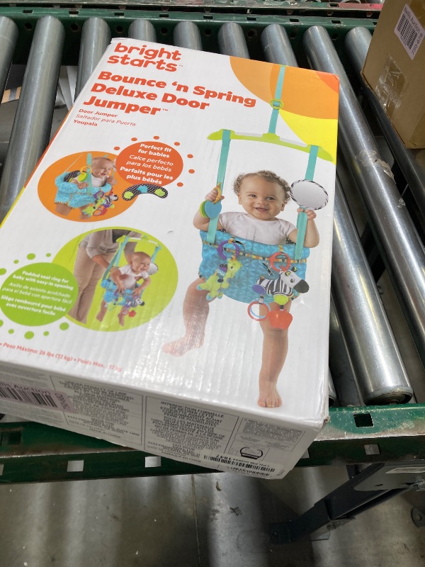 Photo 1 of Bright Starts Bounce 'n Spring Deluxe Door Jumper for Baby with Adjustable Strap, 6 Months and Up, Max Weight 26 lbs