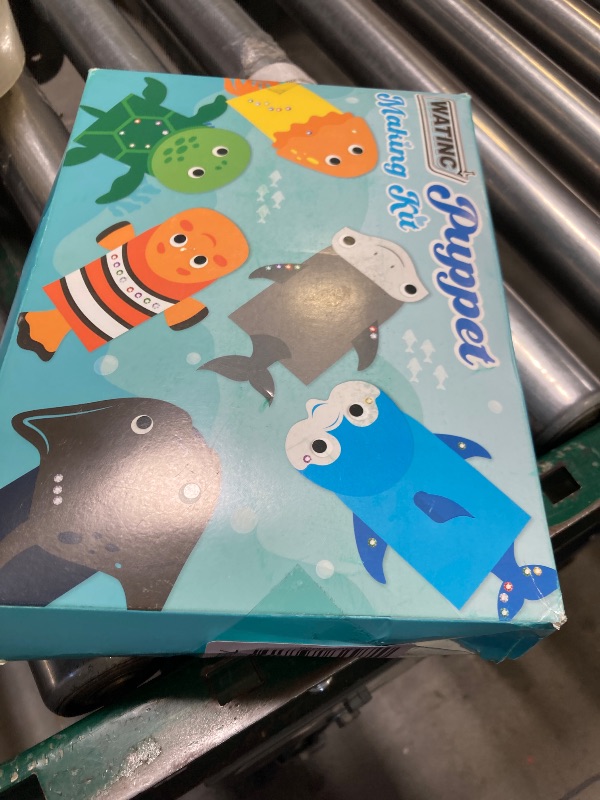 Photo 1 of WATINC 6Pcs Hand Puppet Making Kit, Art Craft Felt Sock Puppet Toys, Creative DIY Make Your Own Pompoms Wiggle Googly Eyes Storytelling Role Play Party Supplies Gift for Girls Boys (Ocean Animals)
