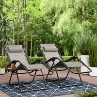 Photo 1 of 2-Pack Mainstays Reclining Zero-Gravity Lounge Chair with Cup Holder