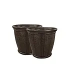 Photo 1 of Willow 22 in. Round Java Blow Molded Plastic Planter (2-Pack)