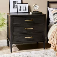 Photo 1 of Better Homes & Gardens BHS336249972028 Oaklee 3-Drawer Nightstand with USB, Charcoal Finish