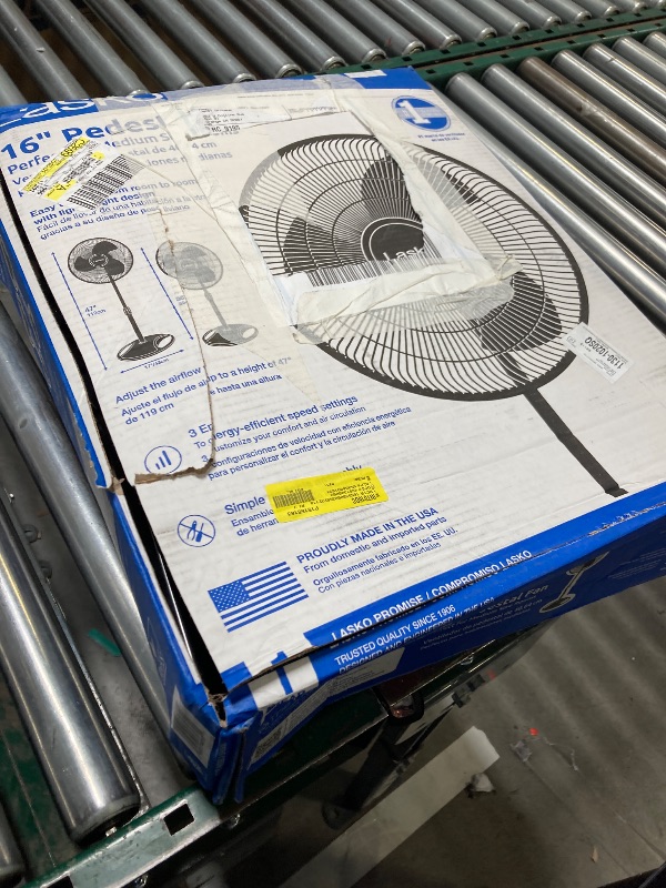 Photo 1 of Lasko 16" Wide Area Oscillation Pedestal Fan, Black