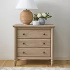 Photo 1 of My Texas House 437237 Monroe 3 Drawer Nightstand with USB, Brushed Oak Finish