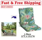 Photo 1 of Mainstays 37"L x 19.5"W Turquoise Palm 1 Piece Rectangle Outdoor Chair Cushion