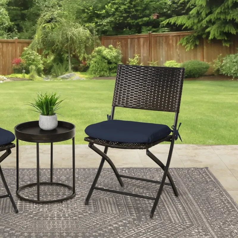 Photo 1 of Navy Blue Outdoor Seat Cushions 15.5 x 17 Set Of 6 For Patio Chairs Furniture
