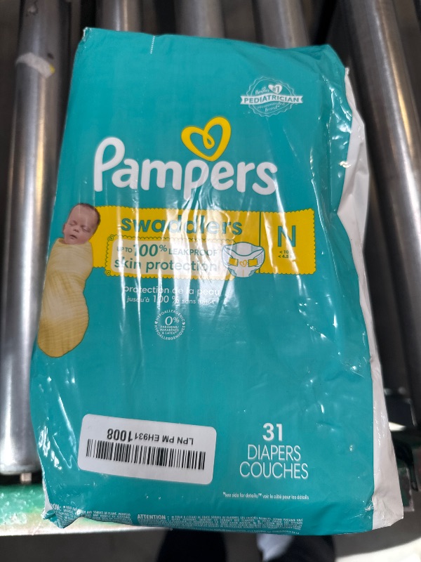 Photo 1 of Pampers Baby Diapers - Swaddlers - Size 0, 31 Count, Ultra Absorbent Disposable Newborn Diaper