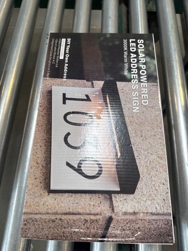 Photo 1 of House Numbers Address Plaques For Houses Solar Powered, 3000K Warm White LED Illuminated Address Sign For Outside, Waterproof, Wireless, Light Up For Houses