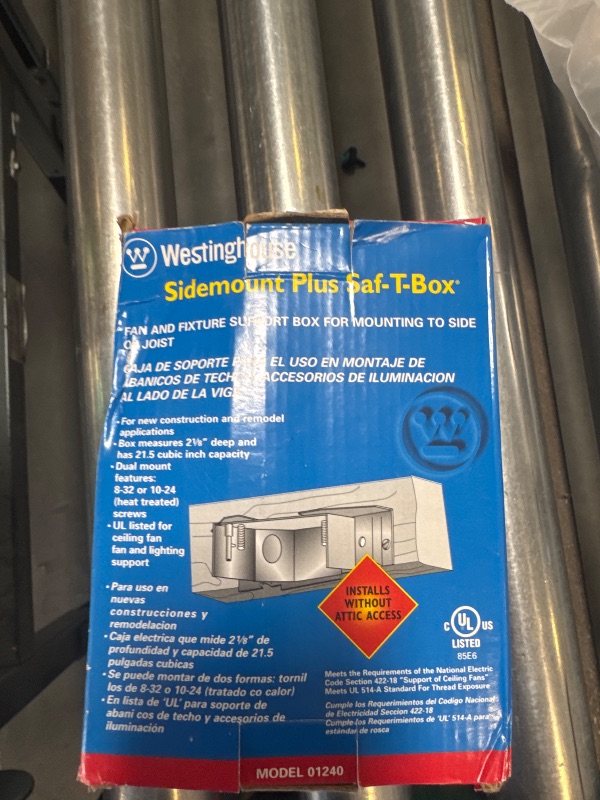 Photo 1 of Westinghouse 0124000 Sidemount Plus Fan Box, 2-1/8 Inch Deep Gray