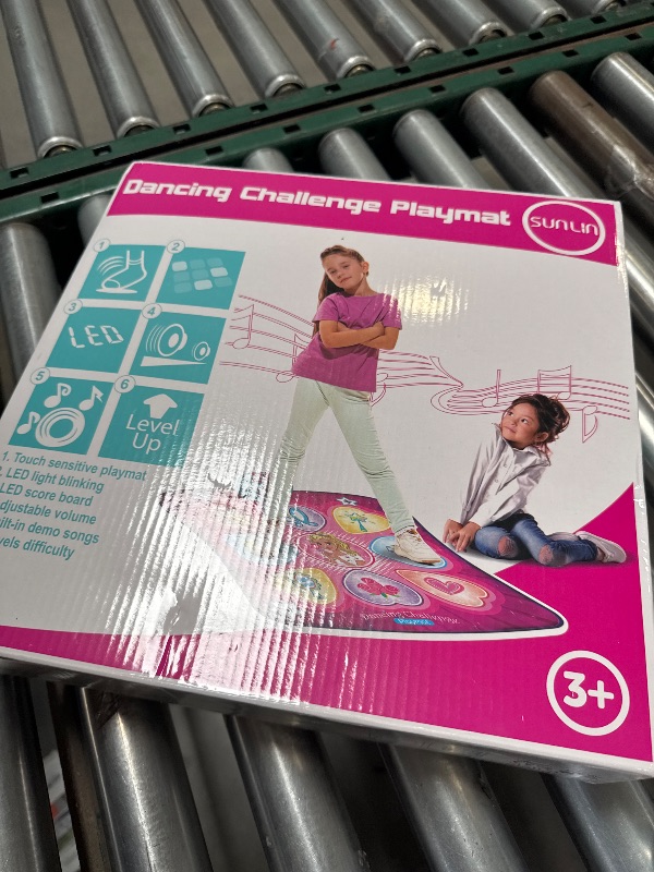 Photo 1 of SUNLIN Dance Mat - Dance Mixer Rhythm Step Play Mat - Dance Game Toy Gift for Kids Girls Boys - Dance Pad with LED Lights, Adjustable Volume, Built-in Music, 3 Challenge Levels (3-12 Years Old)