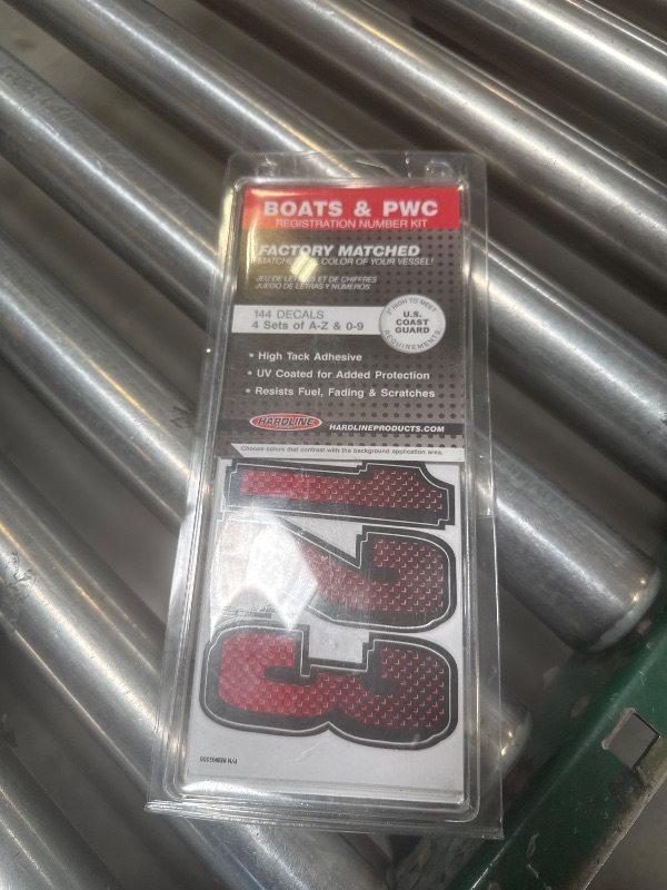 Photo 1 of Hardline Products Series 300 Factory Matched 3-Inch Boat & PWC Registration Number Kit, Red/Black - REBKG300