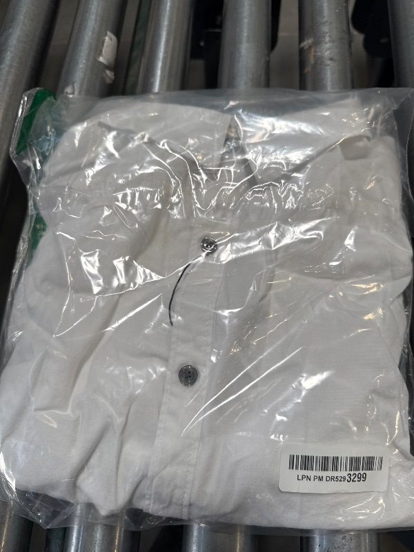 Photo 1 of DKNY Men's White Slim Fit Short Sleeve Button Down Shirt
