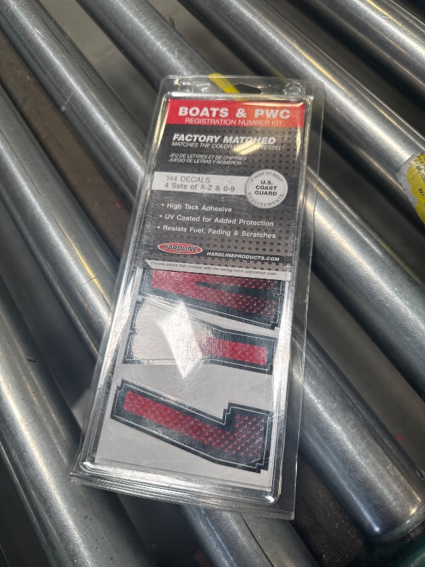 Photo 1 of Hardline Products Series 300 Factory Matched 3-Inch Boat & PWC Registration Number Kit, Red/Black - REBKG300