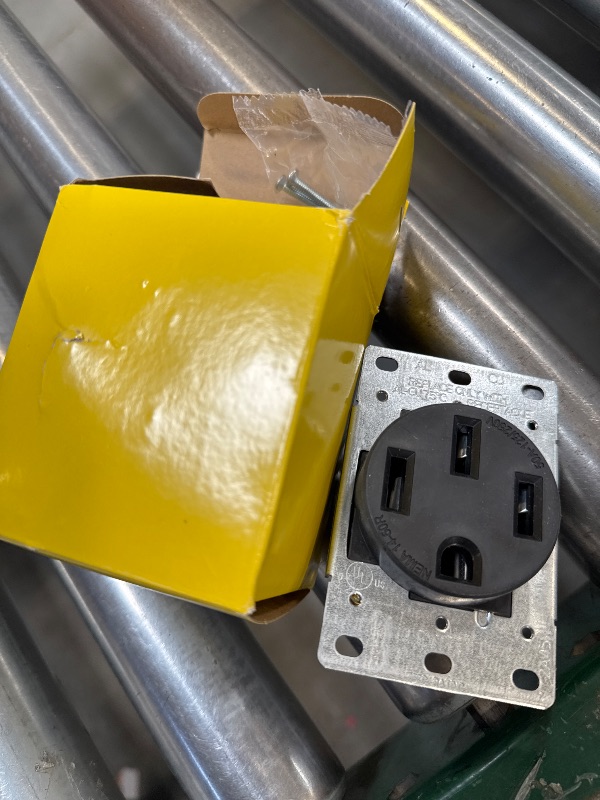 Photo 1 of Hubbell HBL9450A Straight Blade Device Receptacle, RTP, Industrial Grade, 3-Pole 4-Wire Grounding, 50A 125/250V, 14-50R