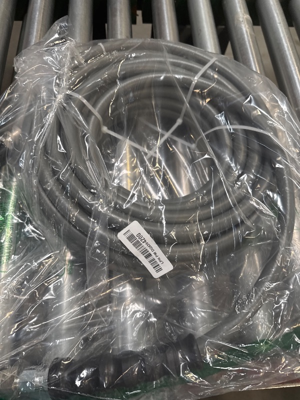 Photo 1 of YAMATIC 3/8" Pressure Washer Hose 50FT with Stainless Steel Swivel 3/8" Quick Connect, 4200 PSI Non Marking Rubber Wear Resistant Steel Braided Industry Grade for Hot/Cold Water Gas Power Washer