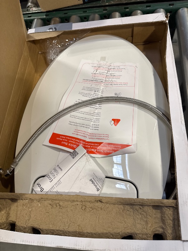Photo 1 of Brondell Bidet Toilet Seat Non-Electric Swash Ecoseat, Fits Elongated Toilets, White - Dual Nozzle System, Ambient Water Temperature - Bidet with Easy Installation