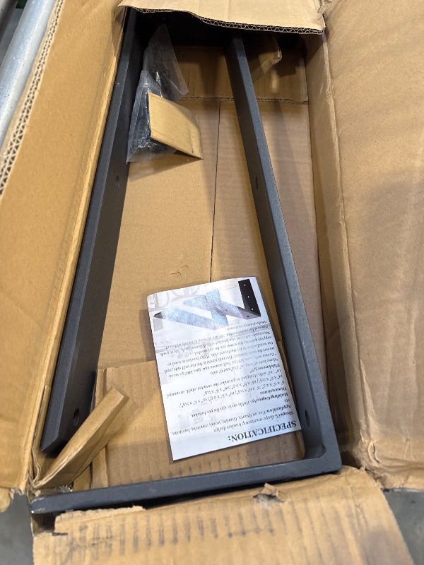 Photo 1 of WINKER Countertop Support Bracket 2 Pack Heavy Duty Hidden L Shelf Bracket 20" x 8" x 2.5" Metal Corbels for Quartz/Granite/Wood/Concrete/Laminate Countertops, Black (6 Hole)
