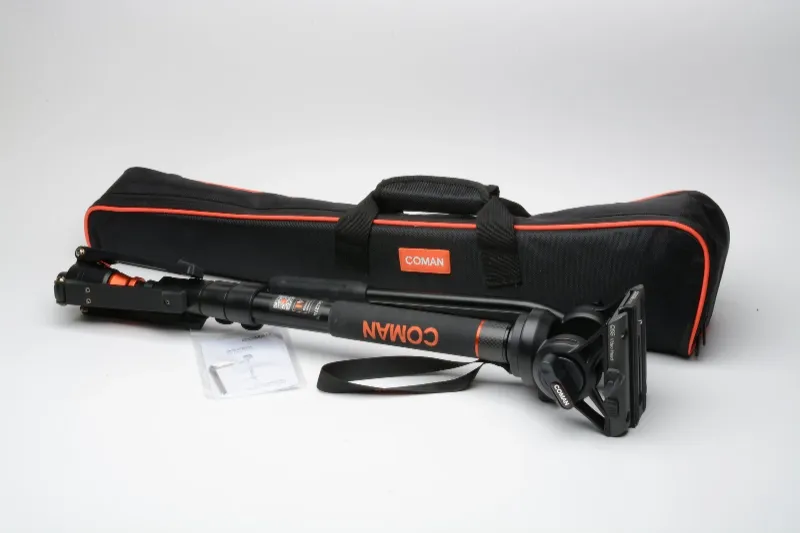 Photo 1 of Coman DK-327A monopod w/Q5S video head and MT-10 spread legs + case, nice!