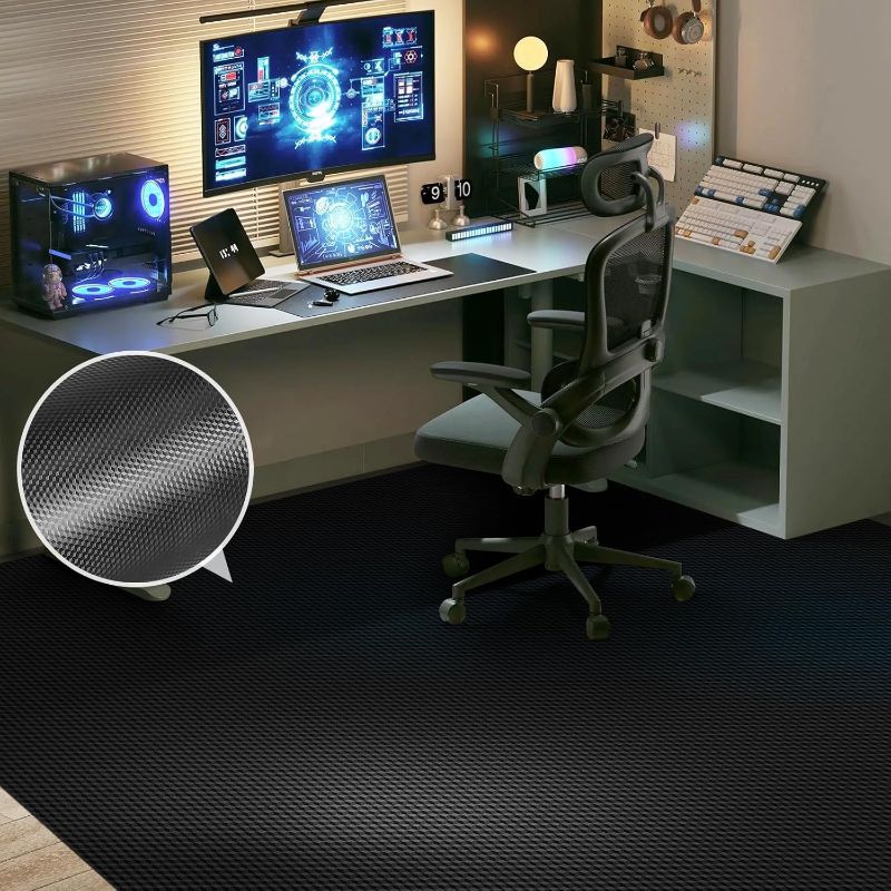 Photo 1 of 60” x 75” Waterproof Chair Mat for Hardwood, Office Chair Mat for Rolling Chair, Desk Mat for Hardwood Floor, Floor Mat for Home Office, Anti-Slip PVC Floor Protector for Gaming Room
